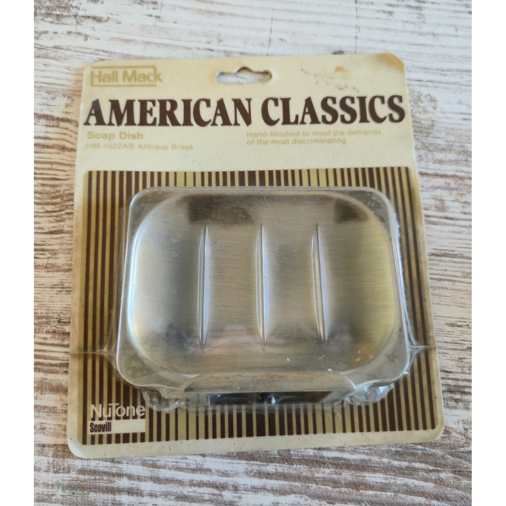 Vintage NuTone Hall Mack American Classics Soap Dish Antique Brass HM-1622AB NOS